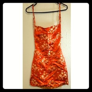 Mini backless red dress